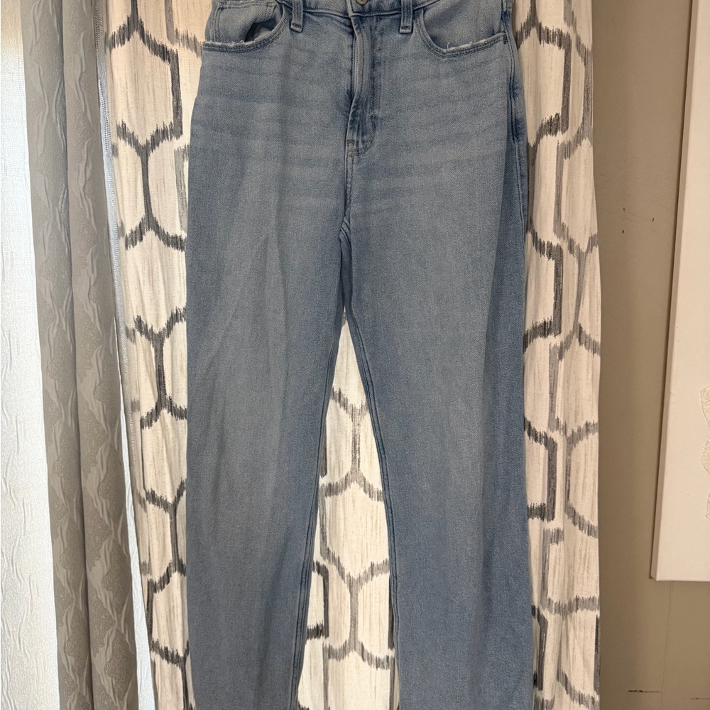 Hollister High Rise Dad Light Blue Straight Leg Jeans